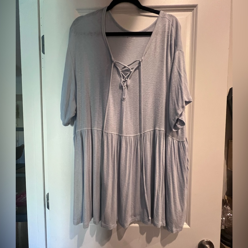 American Eagle Soft & Sexy Slub Criss Cross Tie Top